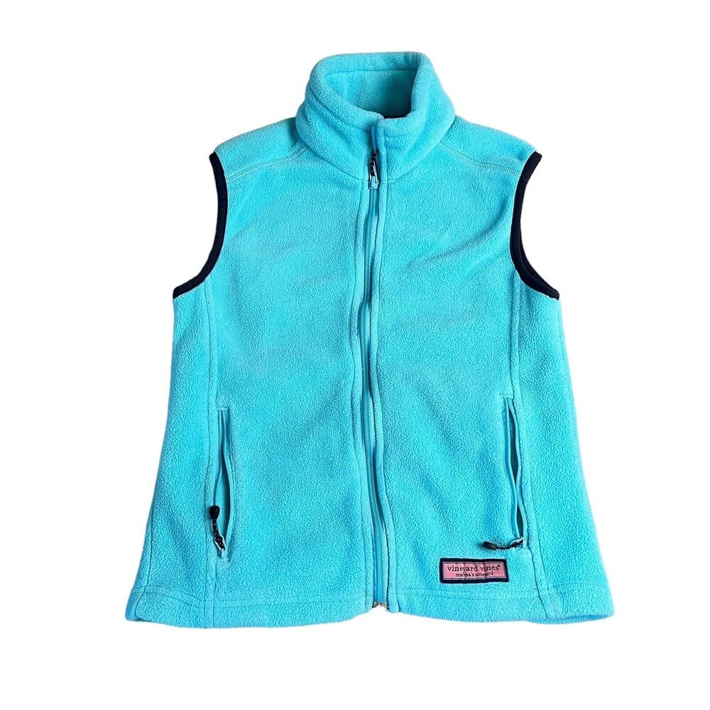 Vineyard Vines Jacket Vest Womens Extra Small Fleece Pockets Full Zip Whale